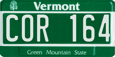 VT license plate COR164