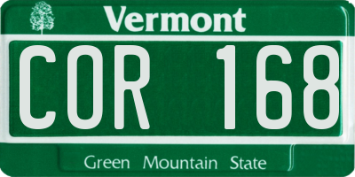 VT license plate COR168