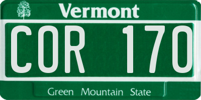 VT license plate COR170