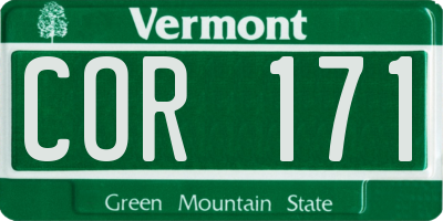 VT license plate COR171
