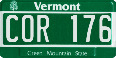 VT license plate COR176