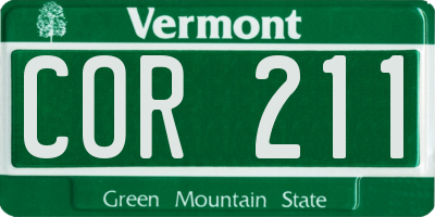 VT license plate COR211