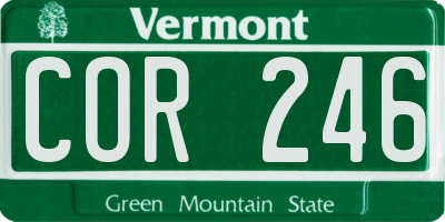 VT license plate COR246