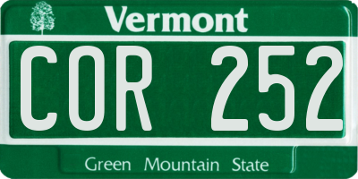 VT license plate COR252