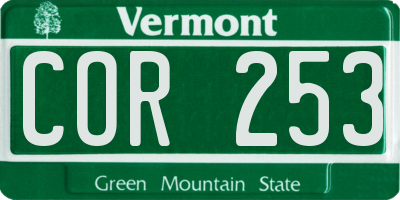 VT license plate COR253