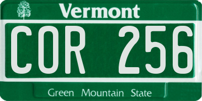 VT license plate COR256