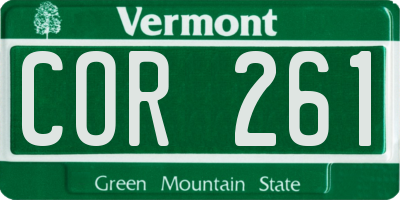 VT license plate COR261
