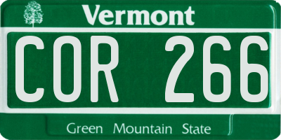 VT license plate COR266