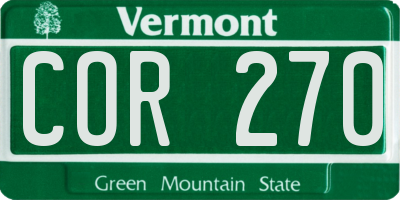 VT license plate COR270