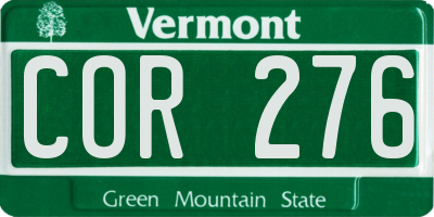 VT license plate COR276