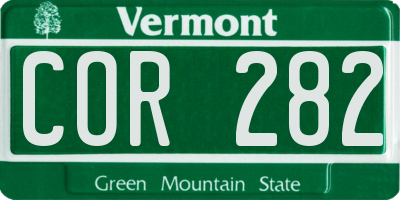 VT license plate COR282
