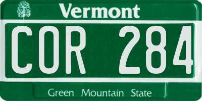 VT license plate COR284