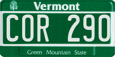 VT license plate COR290
