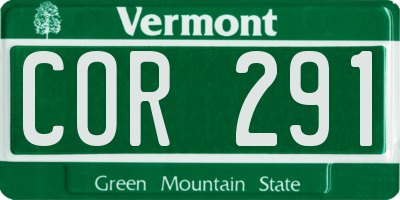 VT license plate COR291
