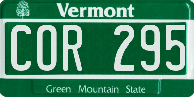 VT license plate COR295