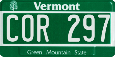 VT license plate COR297
