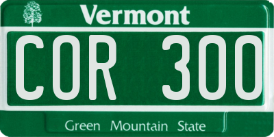 VT license plate COR300