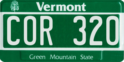 VT license plate COR320