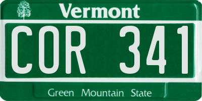 VT license plate COR341