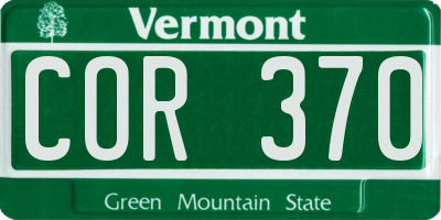 VT license plate COR370