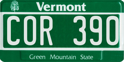 VT license plate COR390