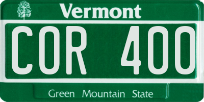 VT license plate COR400