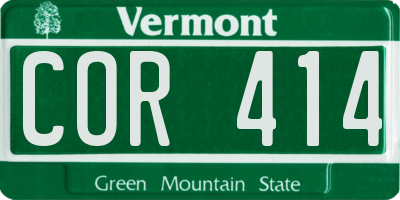 VT license plate COR414