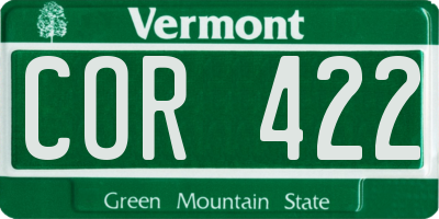 VT license plate COR422