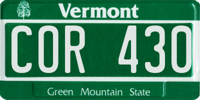VT license plate COR430