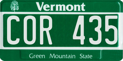 VT license plate COR435