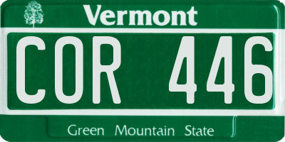 VT license plate COR446