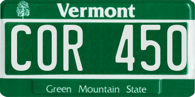 VT license plate COR450