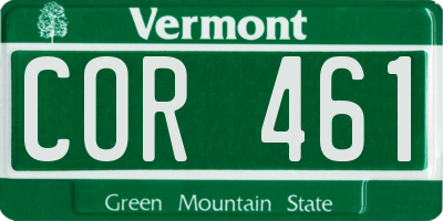 VT license plate COR461