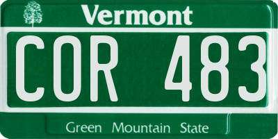 VT license plate COR483