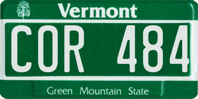 VT license plate COR484