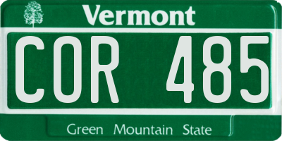 VT license plate COR485