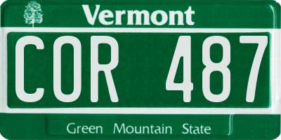 VT license plate COR487