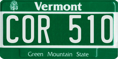 VT license plate COR510