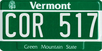 VT license plate COR517