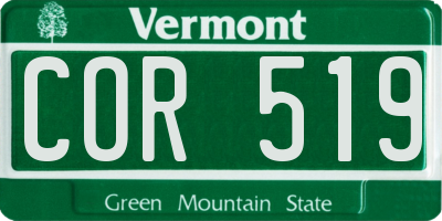 VT license plate COR519