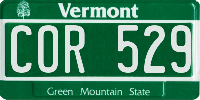 VT license plate COR529
