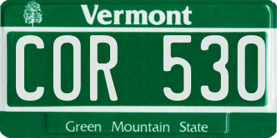 VT license plate COR530