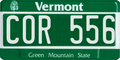 VT license plate COR556