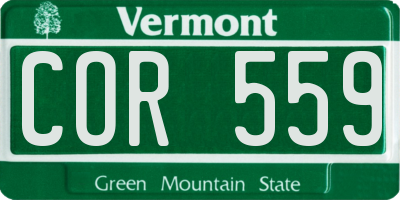 VT license plate COR559