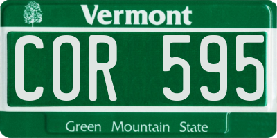 VT license plate COR595