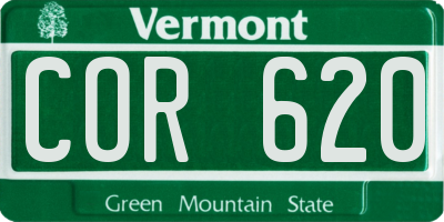VT license plate COR620