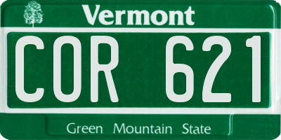 VT license plate COR621
