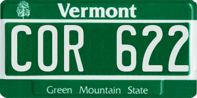 VT license plate COR622