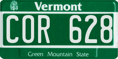 VT license plate COR628