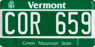 VT license plate COR659